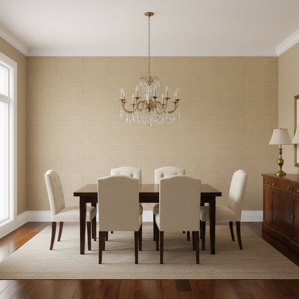 Hollywood Abaca Grasscloth Book | Phillipe Romano - dining room room setting