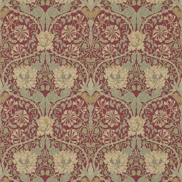 Honeysuckle & Tulip Red/Gold | Morris & Co.