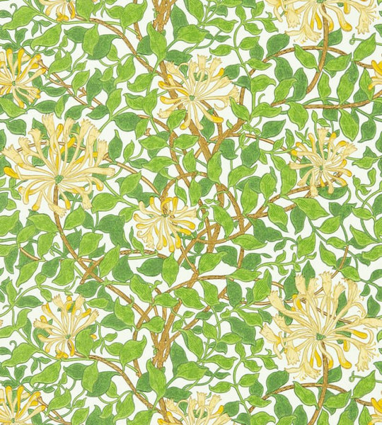 Honeysuckle Wallpaper Chocolate Cream | William Morris