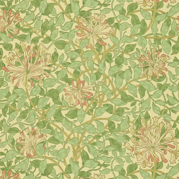 Honeysuckle Wallpaper  Green | William Morris