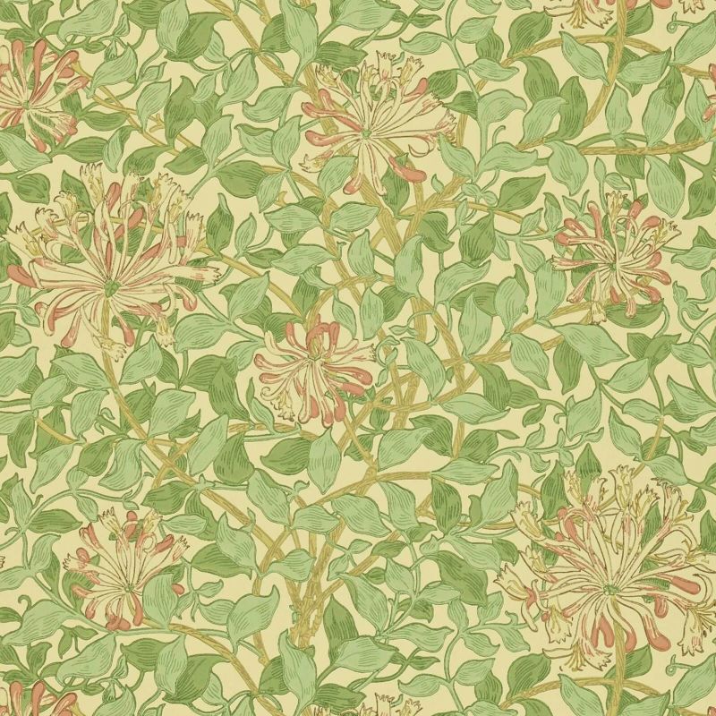 Honeysuckle Wallpaper  Green | William Morris