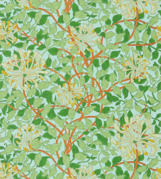 Honeysuckle Wallpaper Burnt-Orange Sky | William Morris