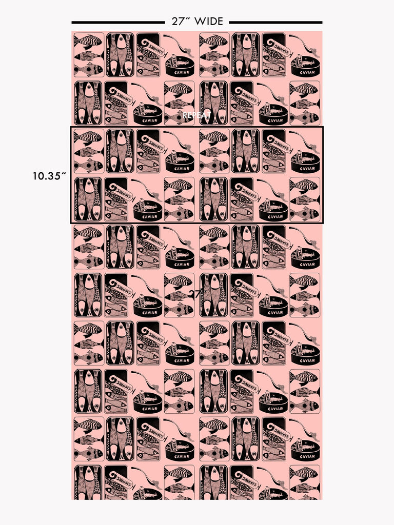 Hors d’Oeuvres Salmon Wallcovering | FallingStar Studio