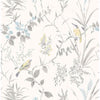 Imperial Garden Grey Botanical Wallcovering | Jeffrey Stevens - Image 1