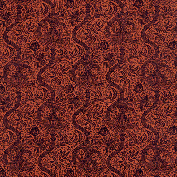 Indian Flock Velvet Russet/Mulberry | Morris & Co.