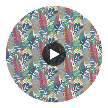 Ipanema Cornflower and Peony | Thibaut Fabrics Circular Swatch | Thibaut
