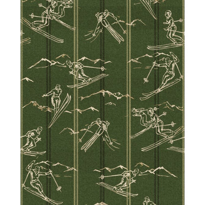 Ischgl Juniper Wallcovering! - Taupe, Green Wallcovering | Mind the Gap