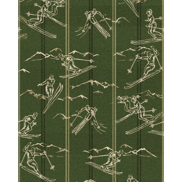 Ischgl Juniper Wallcovering! - Taupe, Green Wallcovering | Mind the Gap