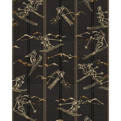 Ischgl Peat - Taupe, Black Wallcovering | Mind the Gap