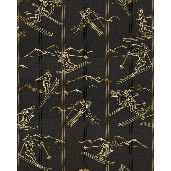 Ischgl Peat - Taupe, Black Wallcovering | Mind the Gap