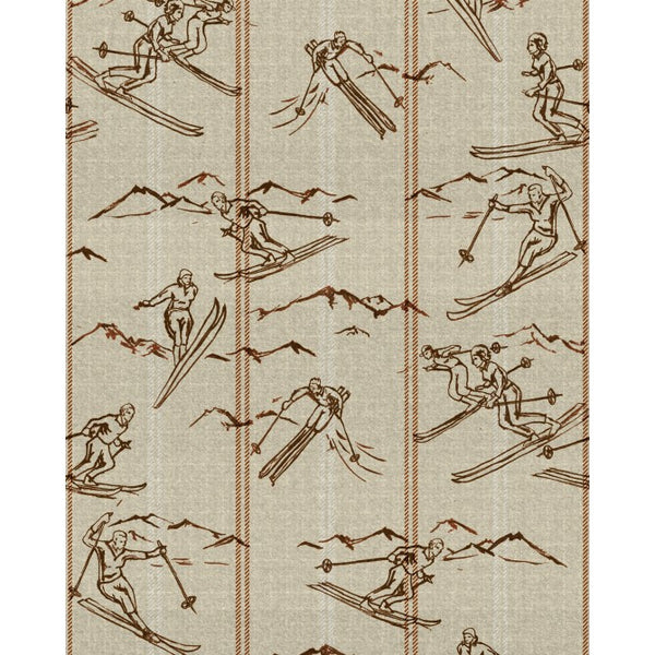 Ischgl Taupe - Taupe, Burgundy Wallcovering | Mind the Gap