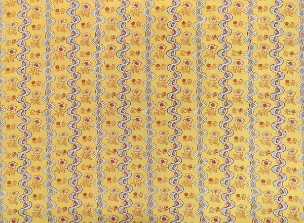 Toile Rayure de Vizille, Jaune Wallcoverings | Charles Burger