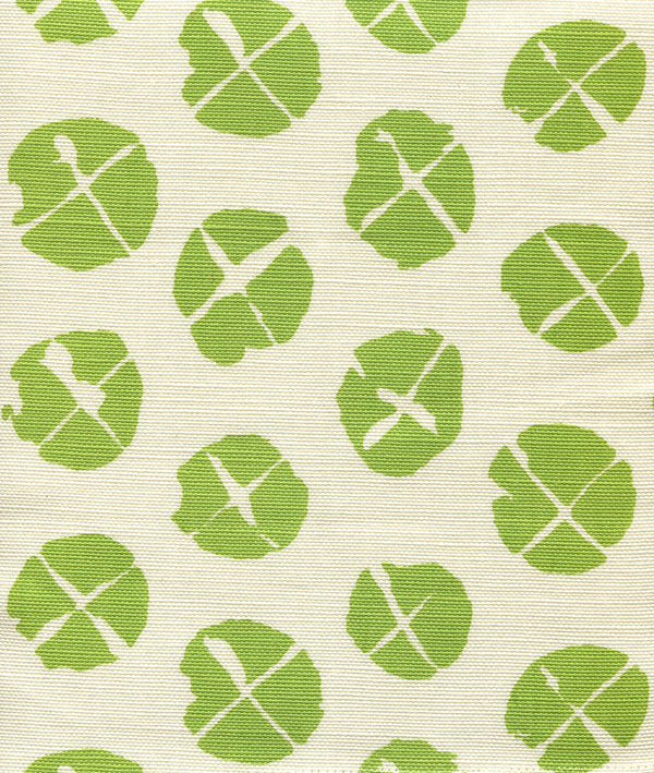 Obi Ii Jungle Green on Tint Screen Printed - Off-White Fabric | China Seas