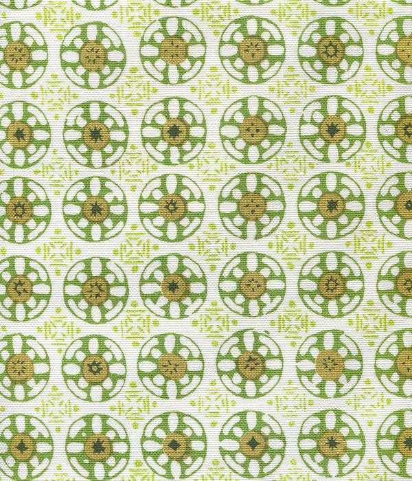 Kediri Batik Jungle Lime Avocado Dark Green Screen Printed Fabric | China Seas
