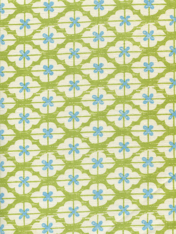 Kyoto Two Colors Jungle New Blue on Tinted Screen Printed Fabric | China Seas