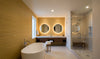 Kaluhee Grasscloth | Phillipe Romano - bathroom room setting