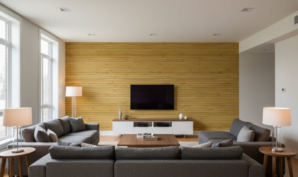 Kaluhee Grasscloth | Phillipe Romano - living room room setting