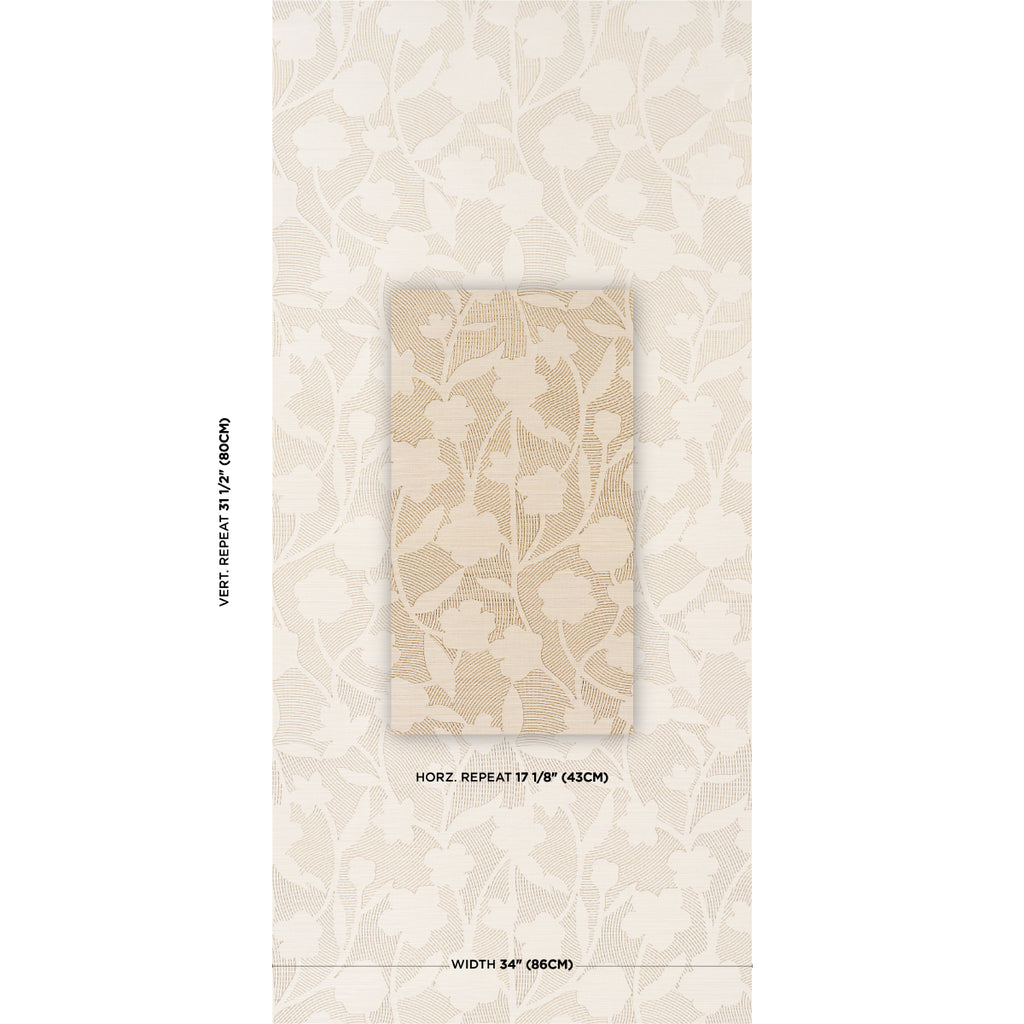 KANTHA EMBROIDERED FLOWER SISAL NEUTRAL | Schumacher - Image 4