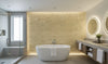 Kaopapa Striated Grasscloth | Phillipe Romano - bathroom room setting