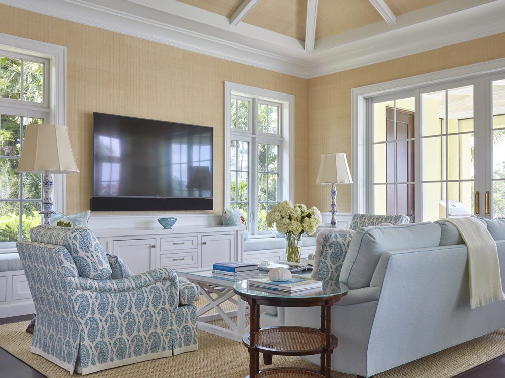 Turquoise on Cream Linen