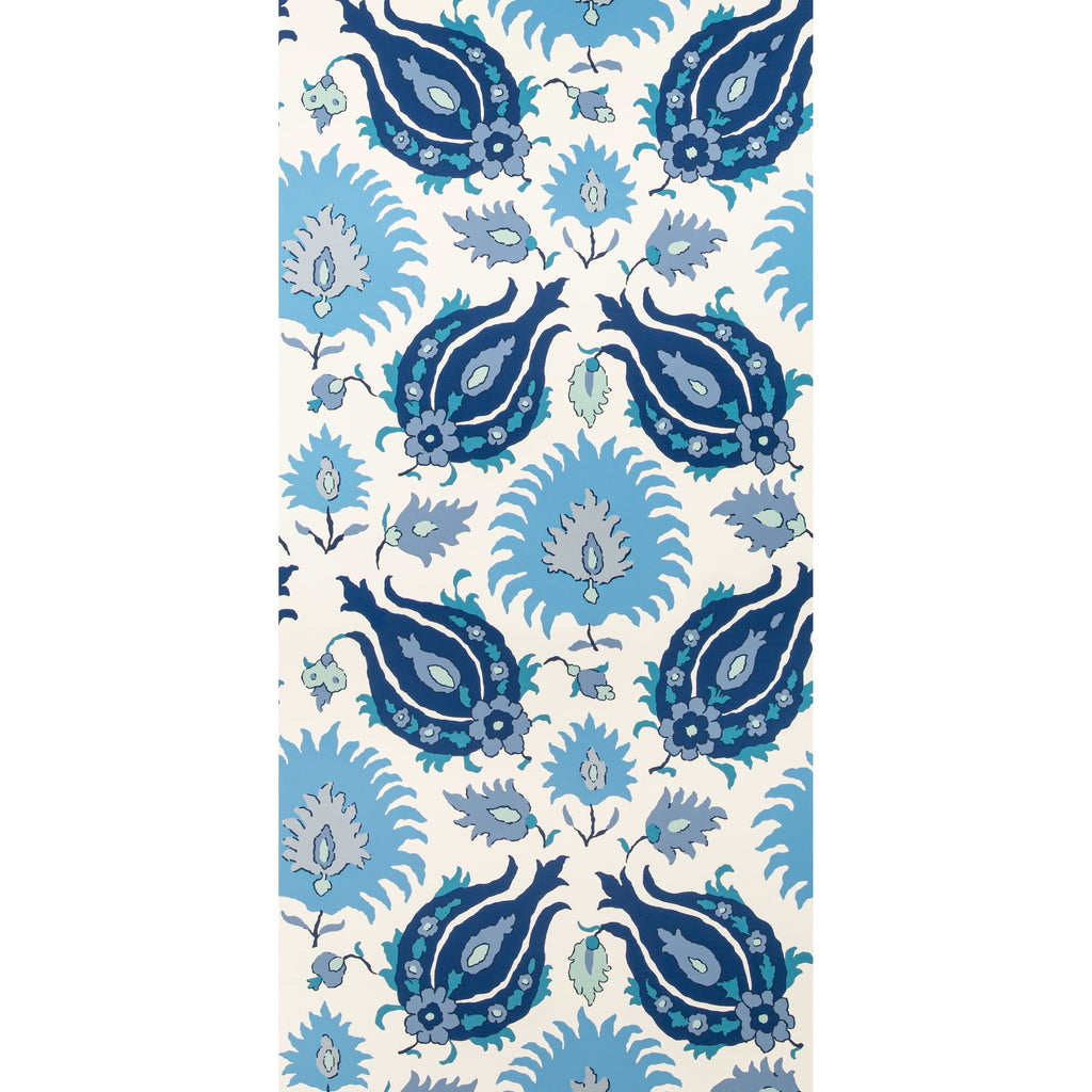 Kashmiri - Sapphire/Blue Wallcovering | Brunschwig & Fils