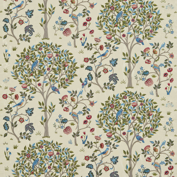 Kelmscott Tree Embroidery Woad/Rose | Morris & Co.