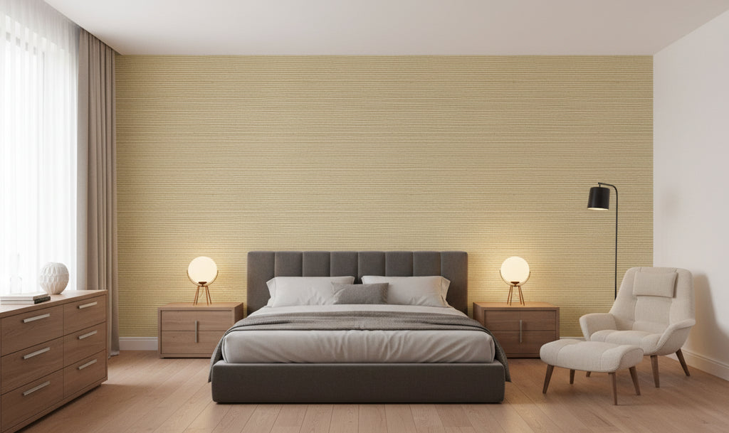 Kipa Tight Woven Grasscloth | Phillipe Romano - bedroom room setting