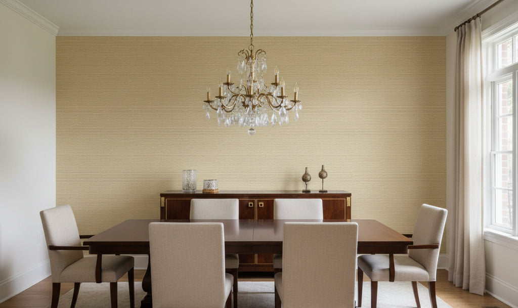 Kipa Tight Woven Grasscloth | Phillipe Romano - dining room room setting
