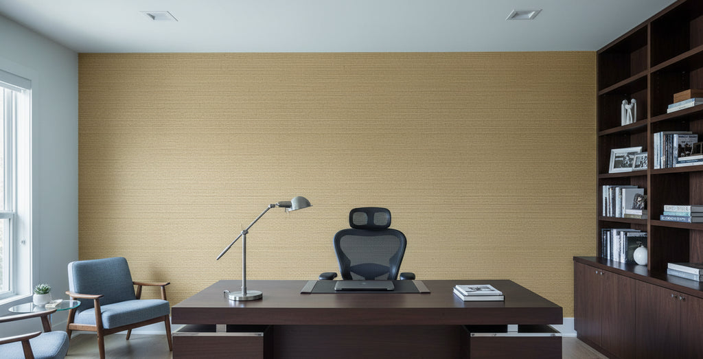 Kipa Tight Woven Grasscloth | Phillipe Romano - office room setting