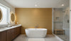 Kipa Tight Woven Grasscloth | Phillipe Romano - bathroom room setting