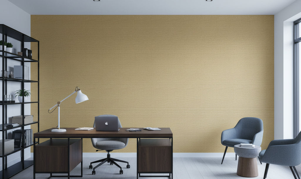 Kipa Tight Woven Grasscloth | Phillipe Romano - office room setting