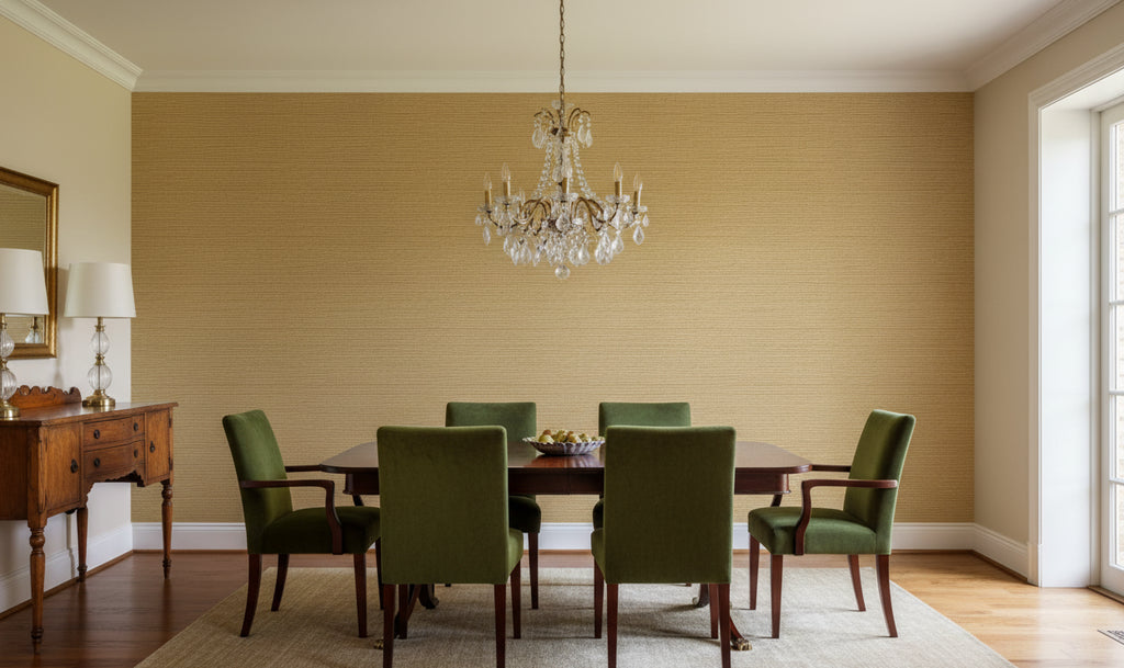 Kipa Tight Woven Grasscloth | Phillipe Romano - dining room room setting
