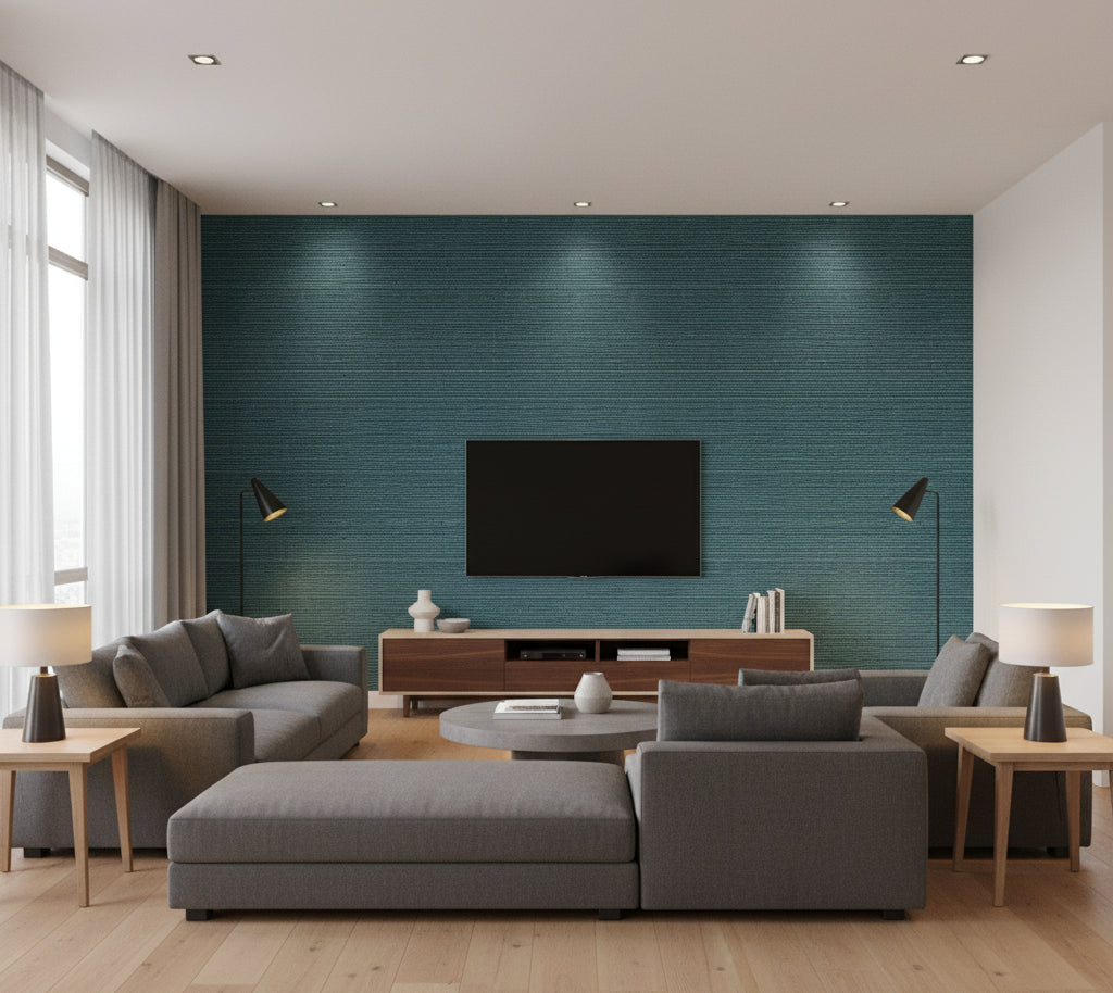 Kipa Tight Woven Grasscloth | Phillipe Romano - living room room setting