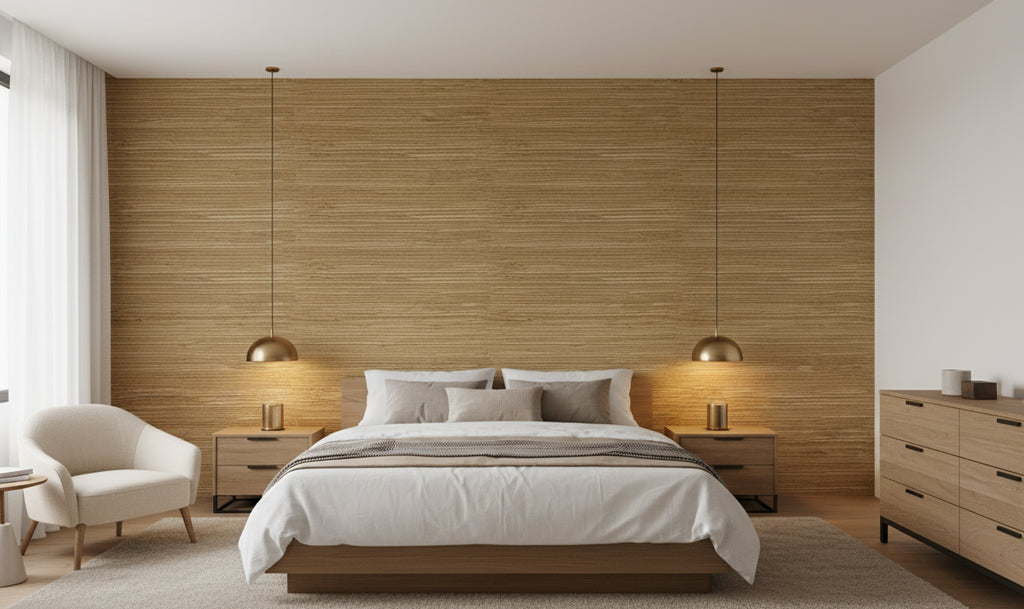 Kipulua Grasscloth | Phillipe Romano - bedroom room setting