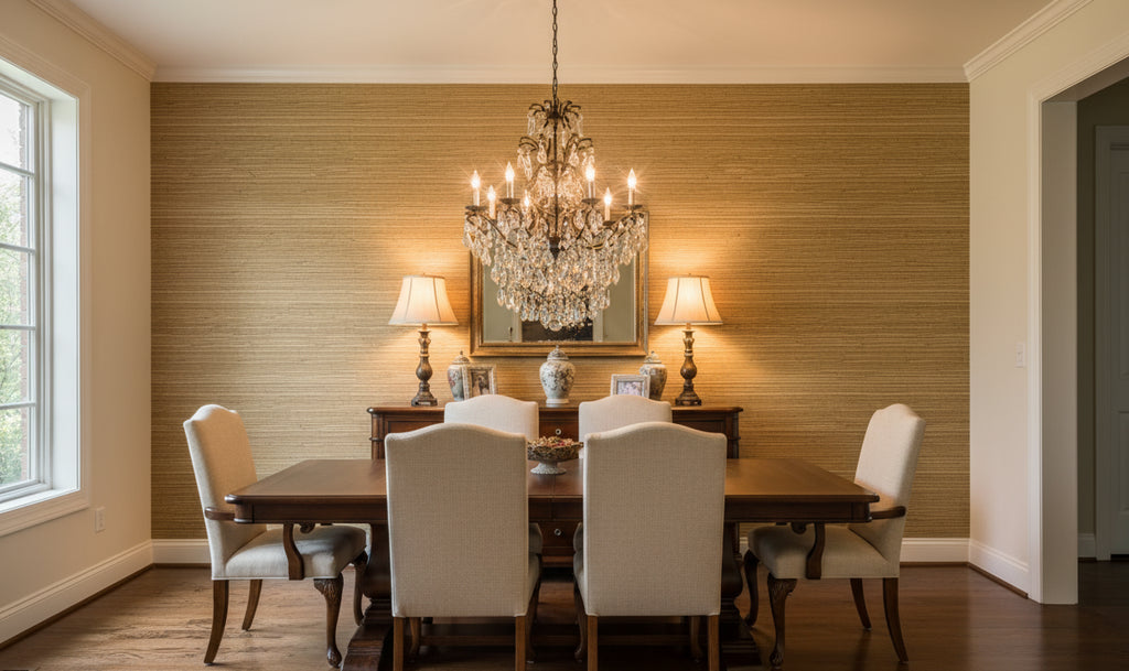 Kipulua Grasscloth | Phillipe Romano - dining room room setting