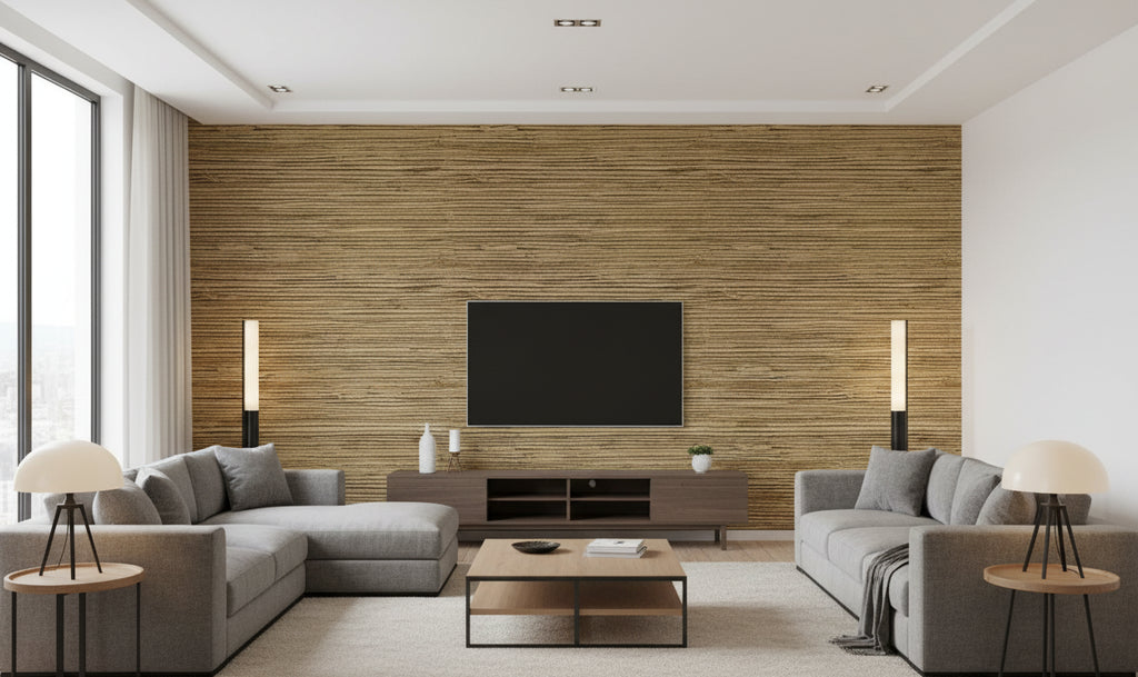 Kipulua Grasscloth | Phillipe Romano - living room room setting