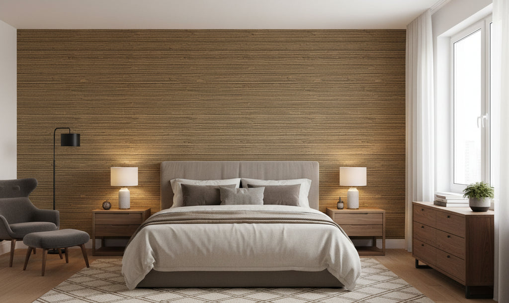 Kipulua Grasscloth | Phillipe Romano - bedroom room setting