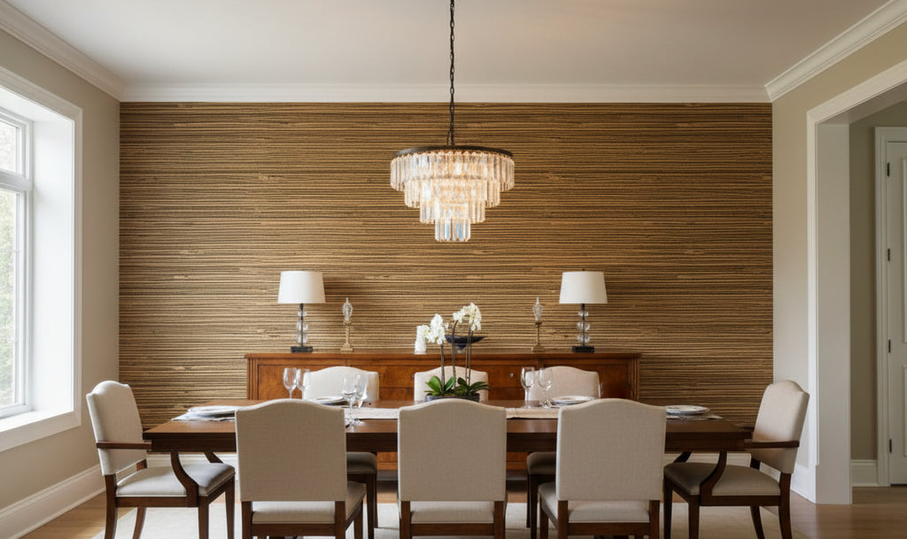 Kipulua Grasscloth | Phillipe Romano - dining room room setting