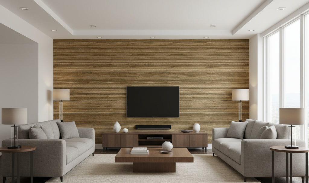 Kipulua Grasscloth | Phillipe Romano - living room room setting