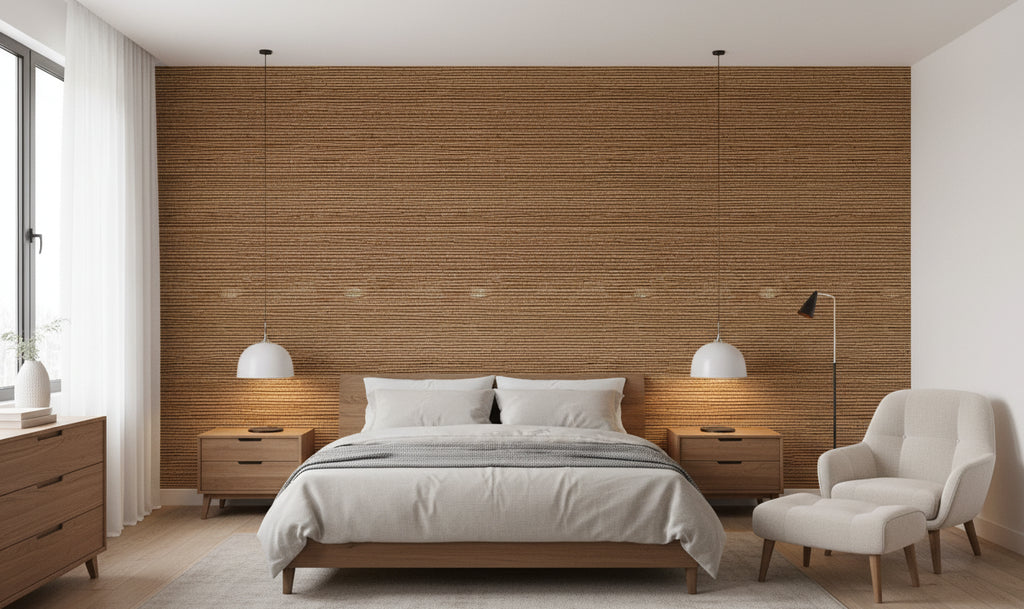 Kuhukua Grasscloth | Phillipe Romano - bedroom room setting