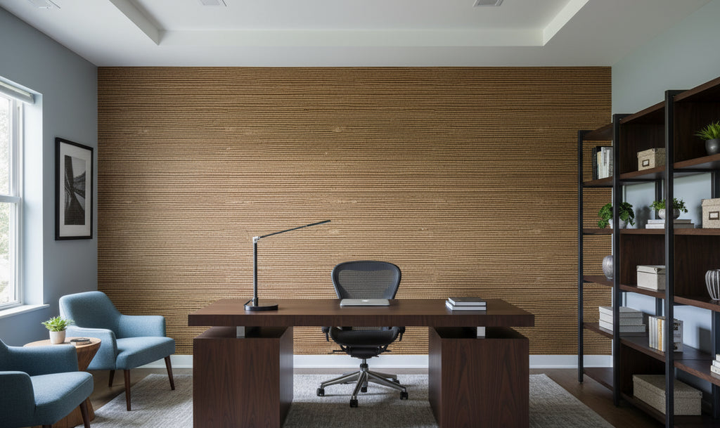 Kuhukua Grasscloth | Phillipe Romano - office room setting