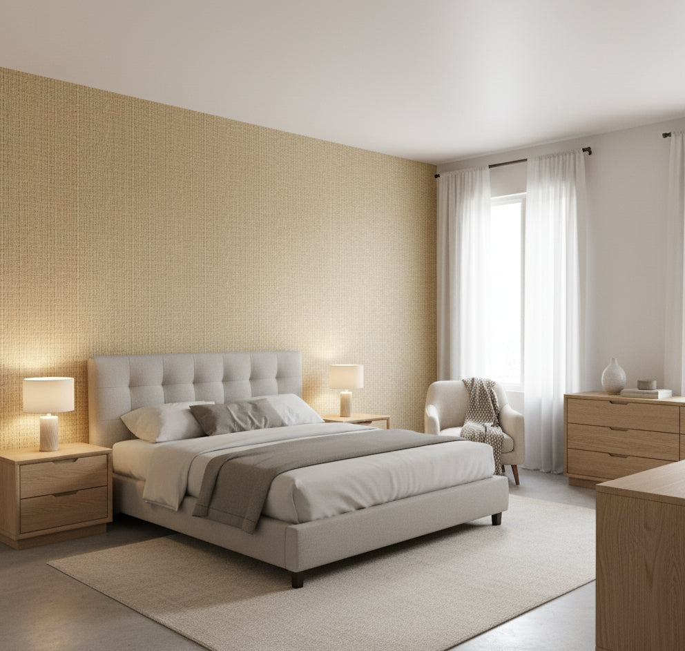 La Antonia Basketweave | Phillipe Romano - bedroom room setting