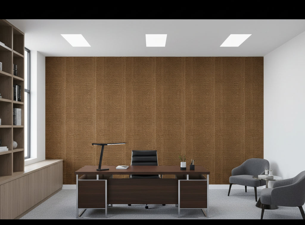 La Arezzo Gauze Pleated Wallcovering - office room setting