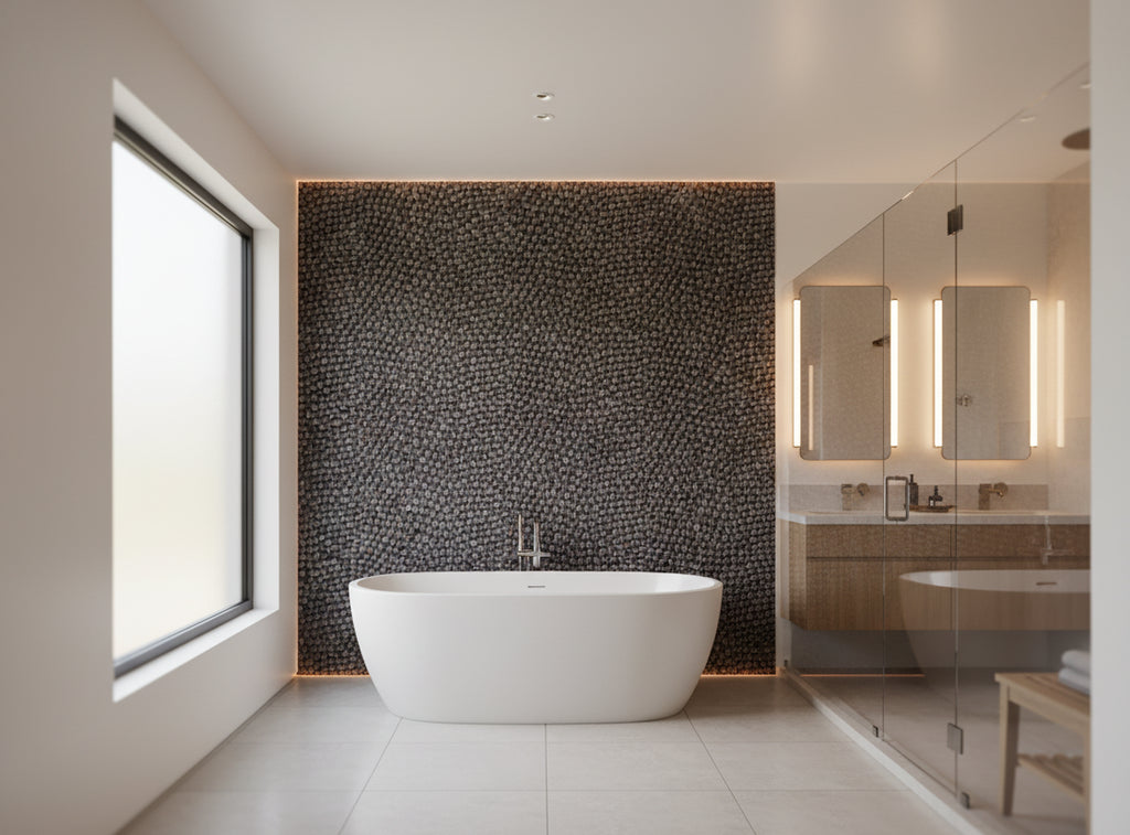La Brescia Crocodile Vinyl | Phillipe Romano - bathroom room setting