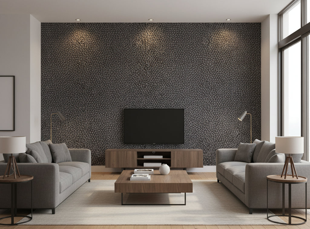 La Brescia Crocodile Vinyl | Phillipe Romano - living room room setting