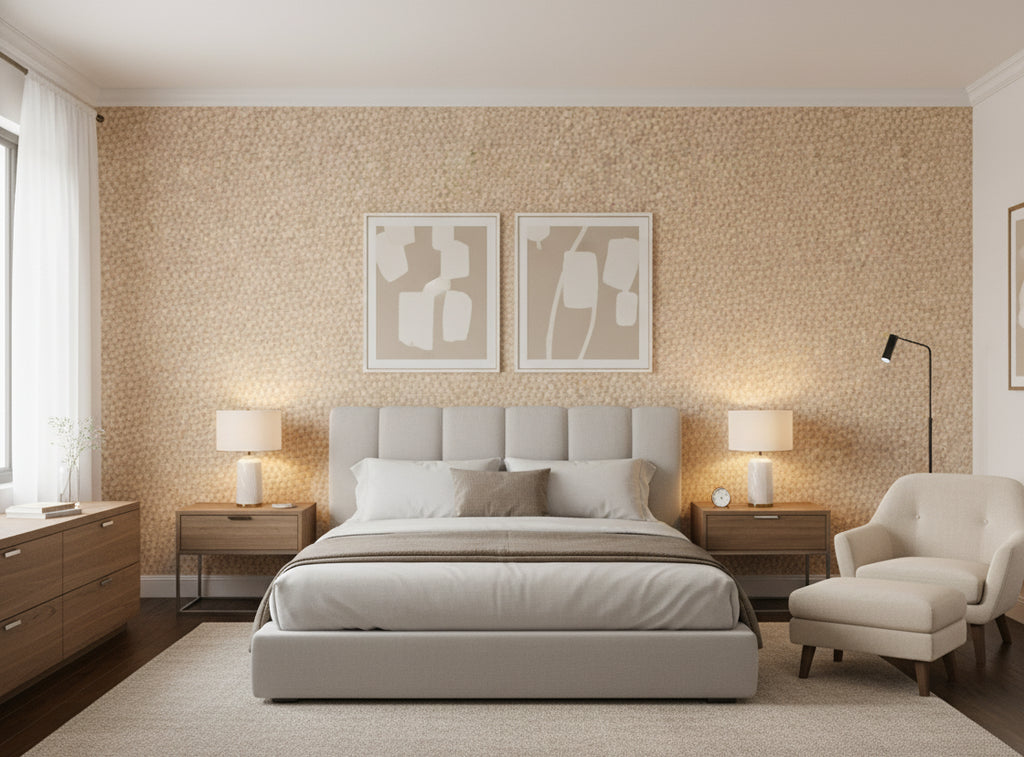 La Brescia Crocodile Vinyl | Phillipe Romano - bedroom room setting
