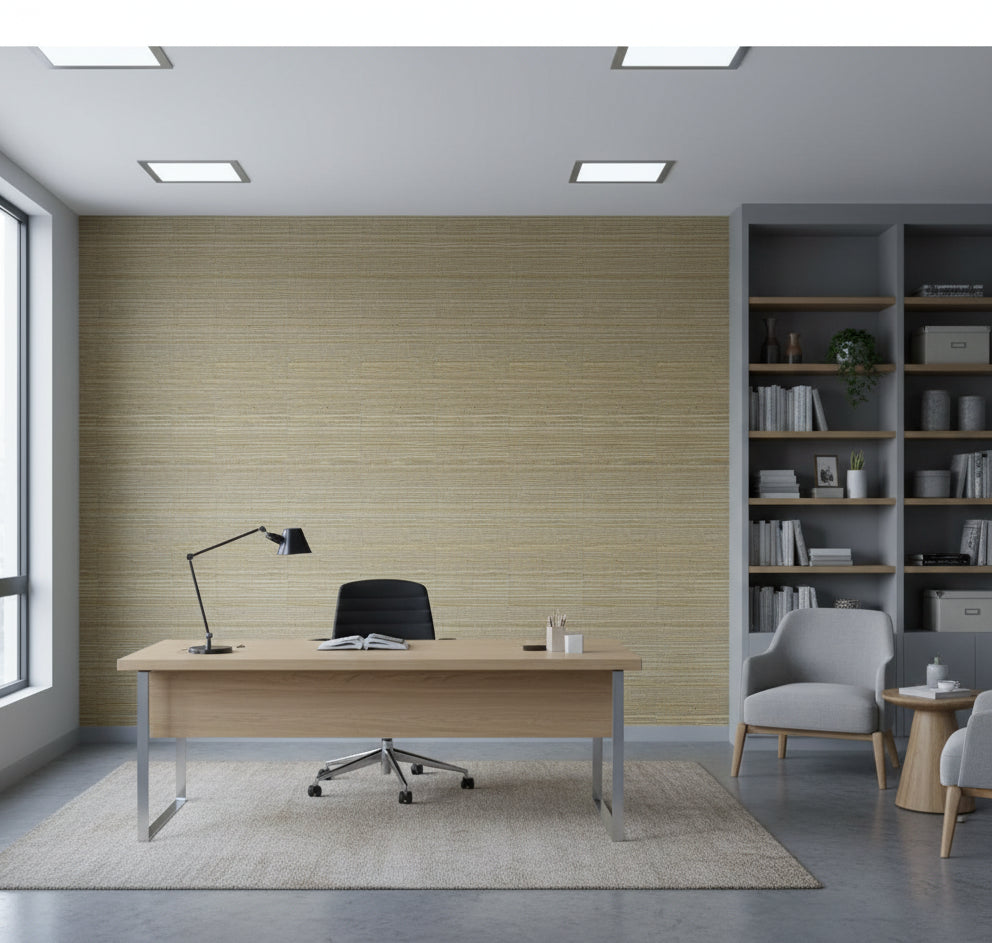 La Halelua Grasscloth | Phillipe Romano - office room setting