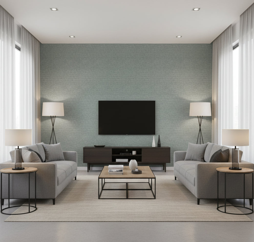 La Halelua Grasscloth | Phillipe Romano - living room room setting