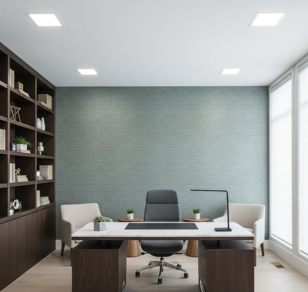 La Halelua Grasscloth | Phillipe Romano - office room setting