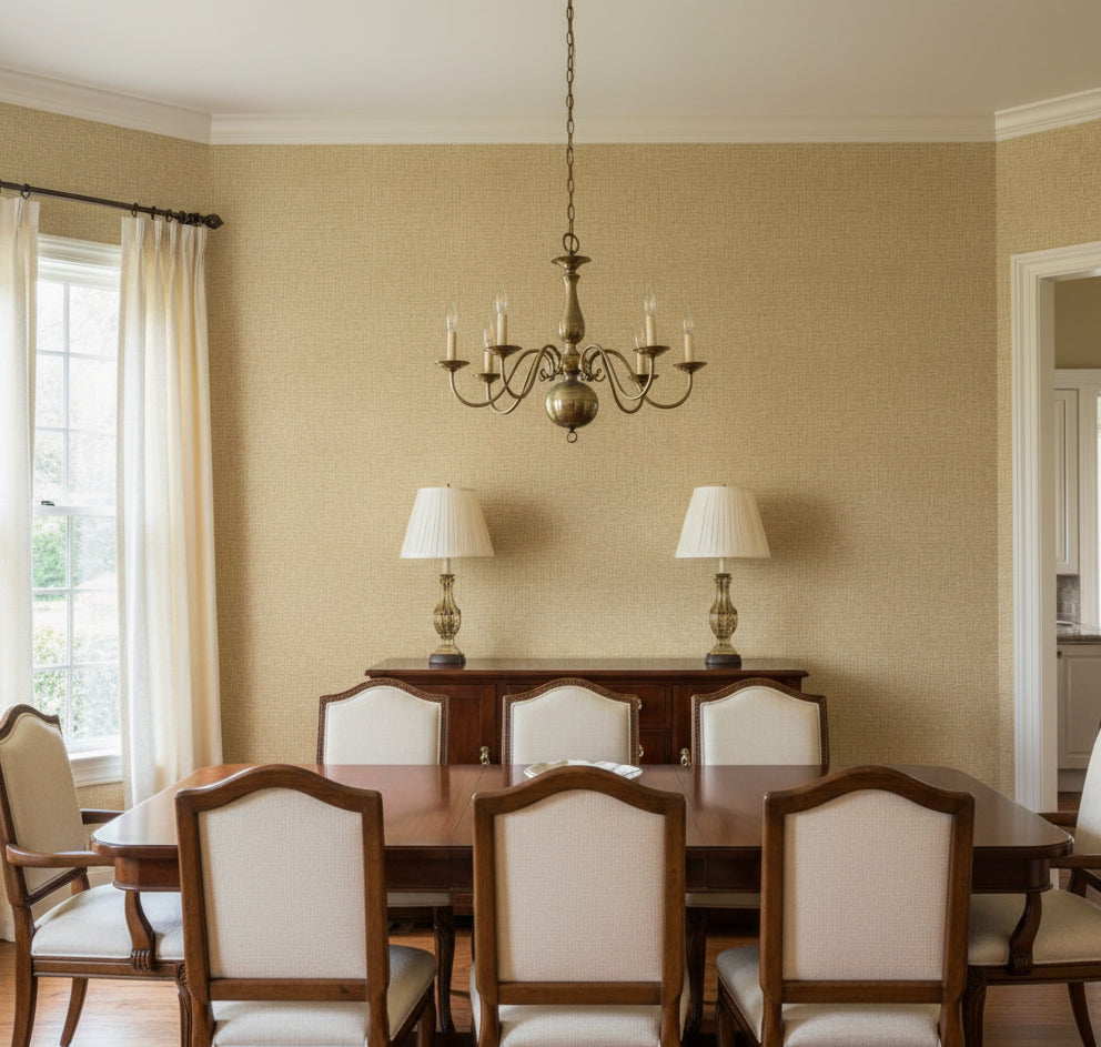 La Halelua Grasscloth | Phillipe Romano - dining room room setting